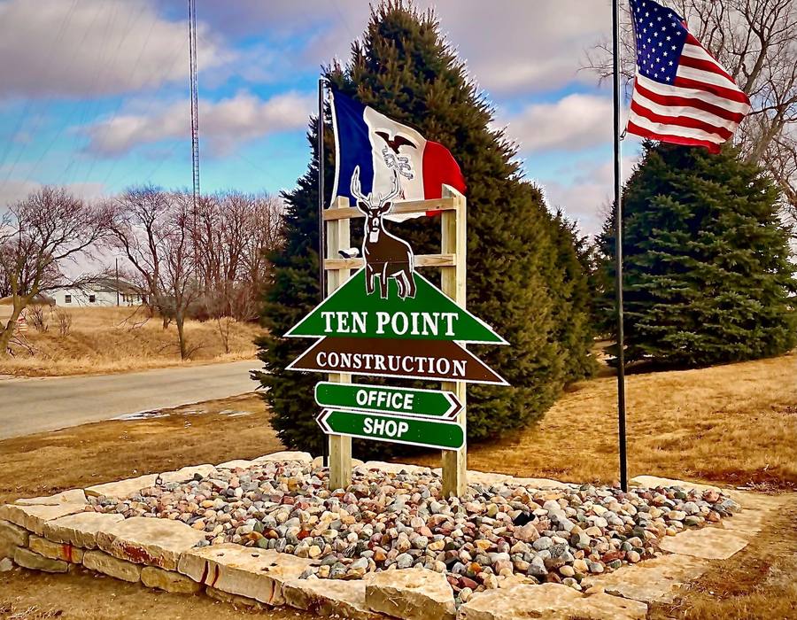 Ten Point Construction office sign